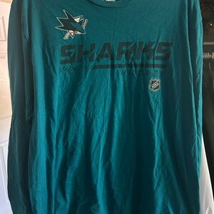 Teal Sharks Hockey Long Sleeve Shirt